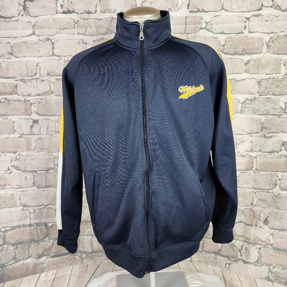 Vintage Wildcats Bum Equipment Zip Front Track Jacket Navy Medium - Picture 3 of 9